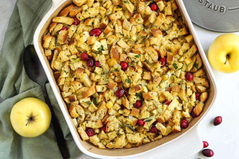 Apple Cranberry Holiday Stuffing